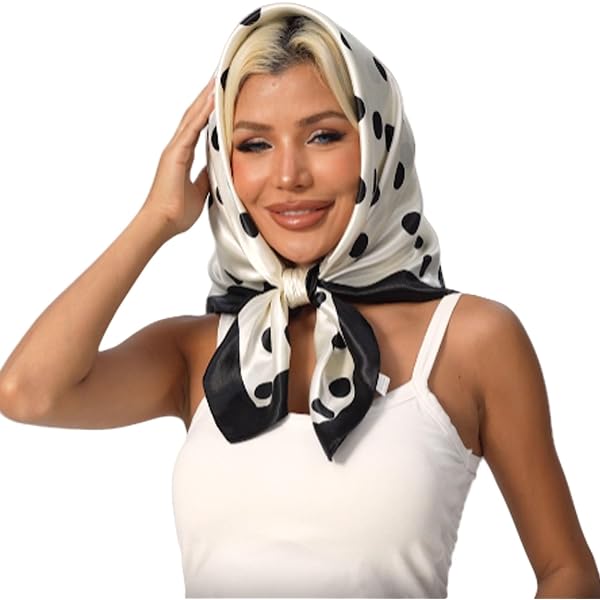 Verdusa Women's Polka Dots Head Scarf Y2k Vintage Square Bandana